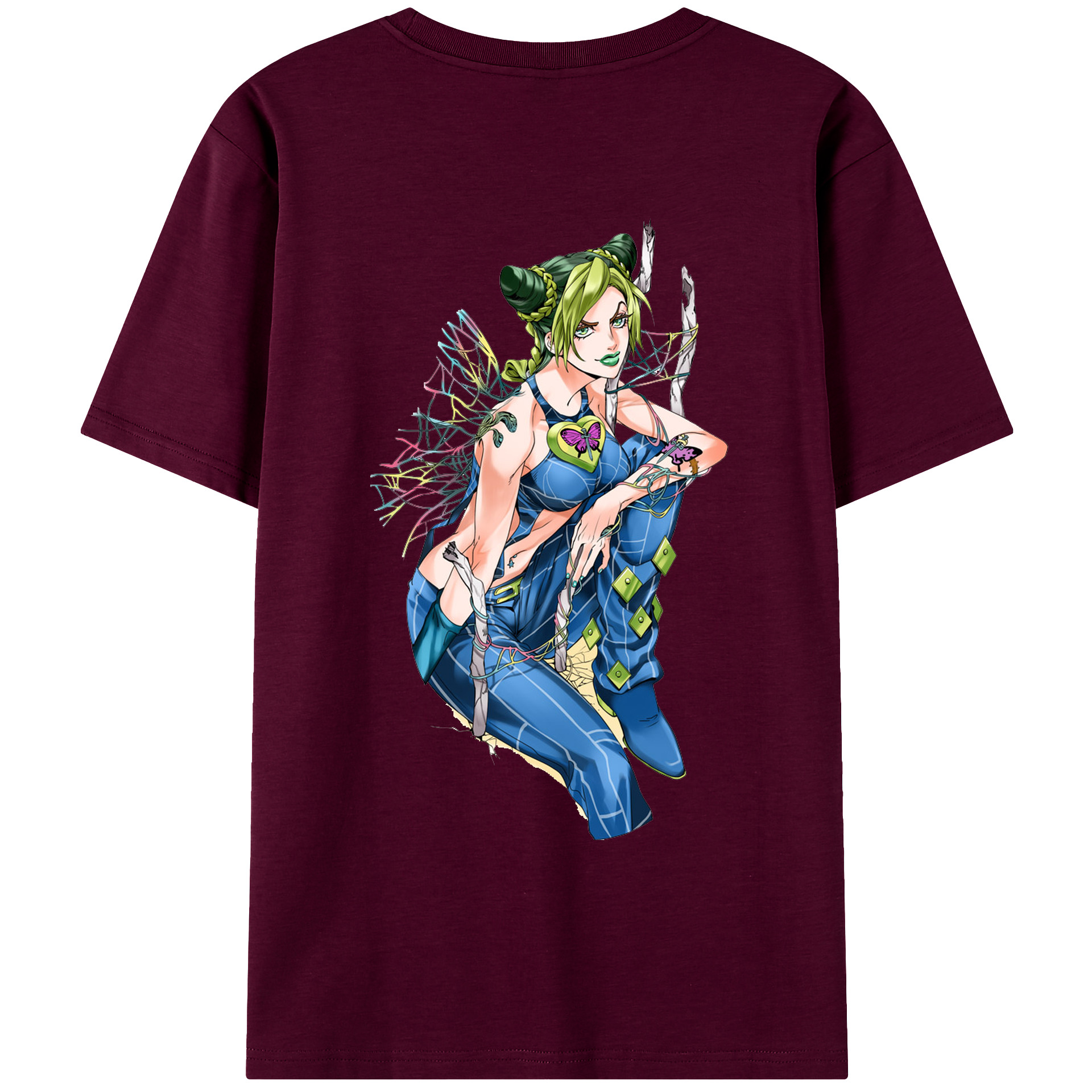 （画像用） "ジョジョの奇妙な冒険 くうじょう ジョリーン JoJo's Bizarre Adventure Jolyne Cujoh " レディース半袖Tシャツ(バックプリント)